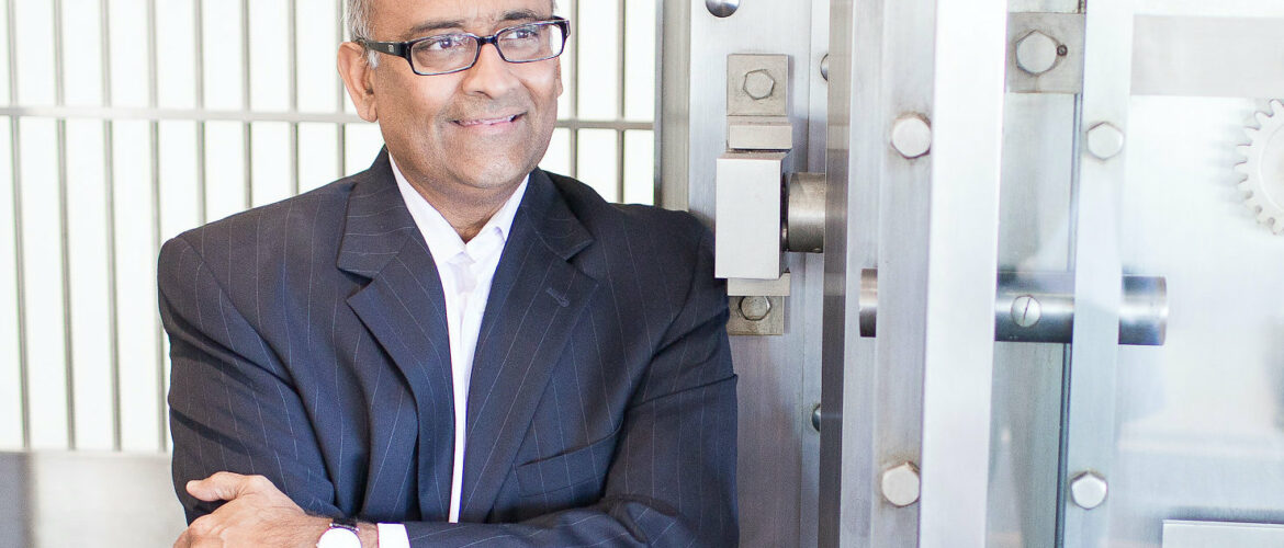 ash patel leans on the vault door looking to the future
