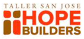 Logo of Taller San Jose Hope Builders, featuring stylized text in brown and orange with geometric shapes.